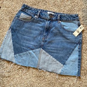 Garage patchwork denim mini skirt BNWT